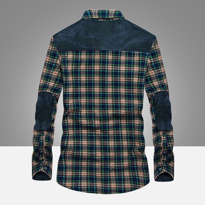 Cotton Plaid Dress Shirt for Men