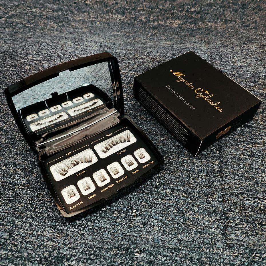 Magnetic Eyelashes Kit – Reusable Handmade Lashes with Transparent Band, Tweezers, and Mirror