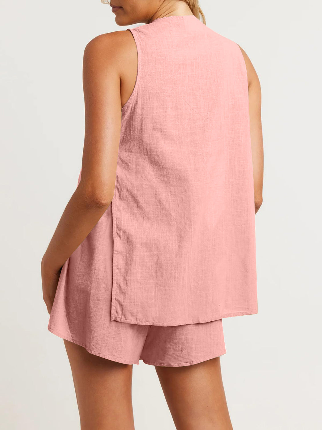 Full Size Button-Up Top and Shorts Set – 2-Piece Casual Lounge Outfit for Women