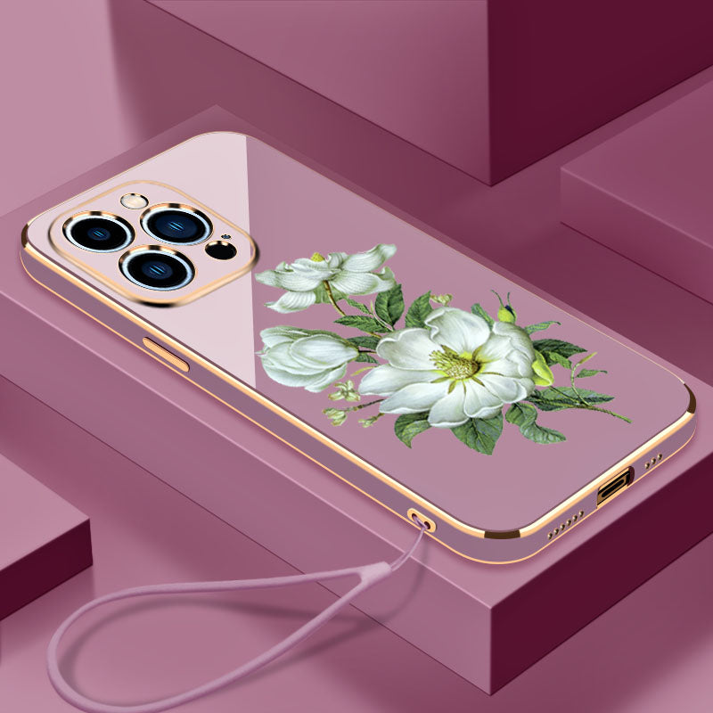Electroplated Jasmine Pattern Drop-proof Phone Case Protector