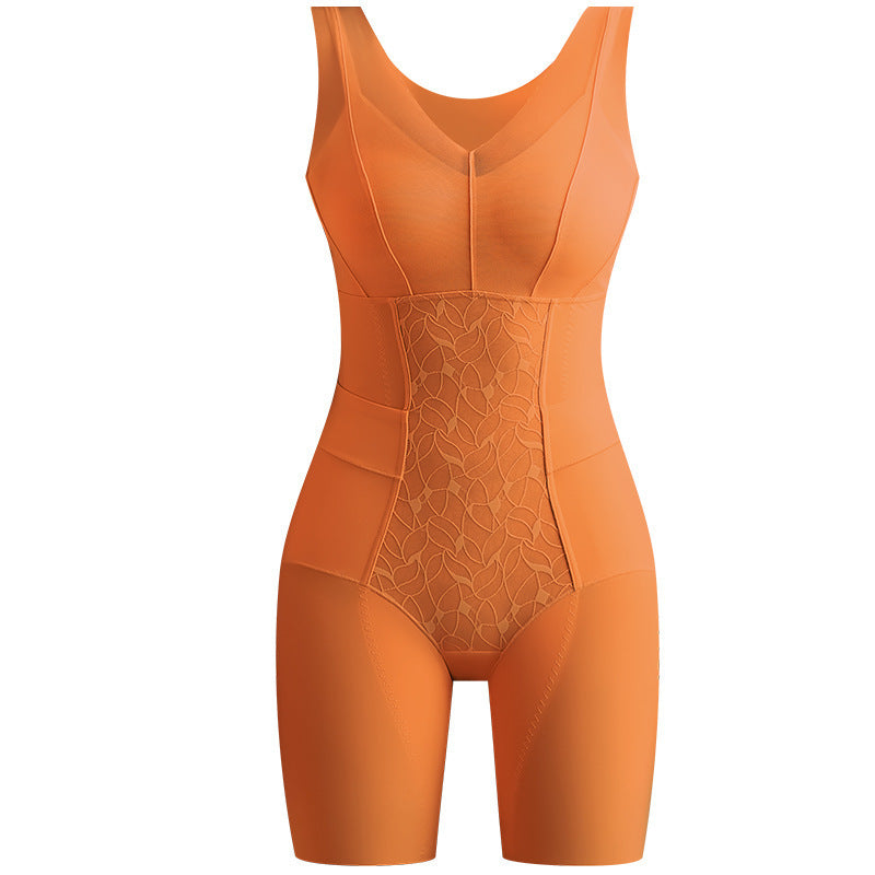 Ultra-Thin Sleeveless Shapewear Bodysuit – Belly Control, Hip Lift & Waist Sculpt | S–3XL | Black, Orange, Skin