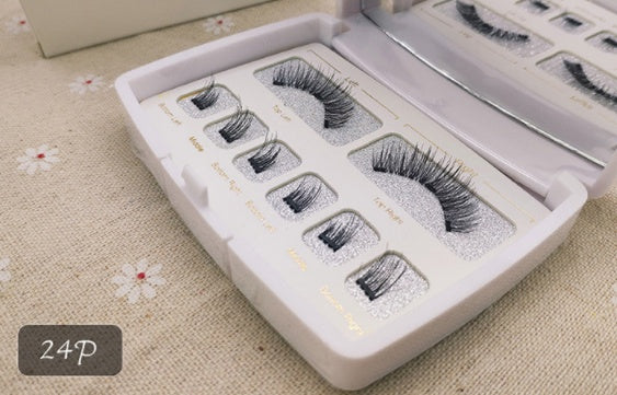 Magnetic Eyelashes Kit – Reusable Handmade Lashes with Transparent Band, Tweezers, and Mirror