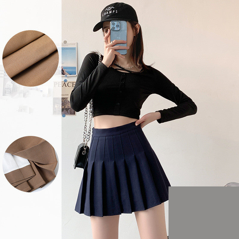 High Waist Pleated Skirt – Elegant A-Line Flowy Midi Skirt for Women, Summer Lightweight Knit Fabric, Casual & Office Wear