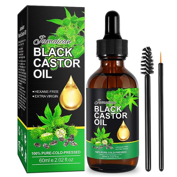 Black Castor Oil for Hair Care - Essential Oil Massage Oil for Healthy Hair Growth