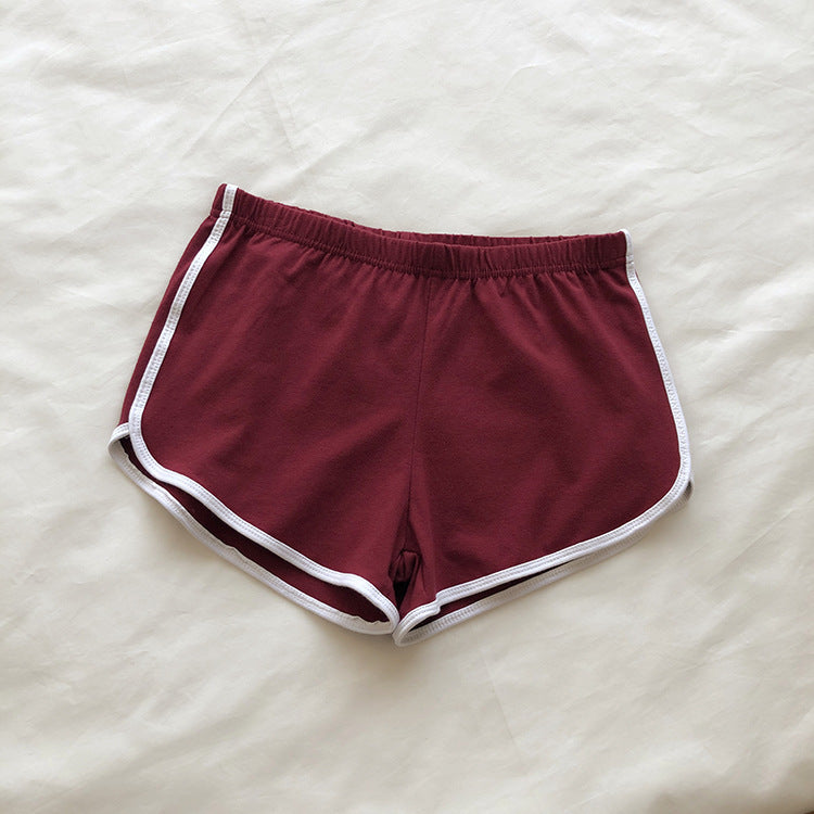Four color optional cotton shorts female summer Korean version of the new ins wide leg loose solid color sports wear pants