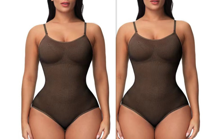 Seamless One-Piece Shapewear Bodysuit – Sculpting Compression with Adjustable Straps