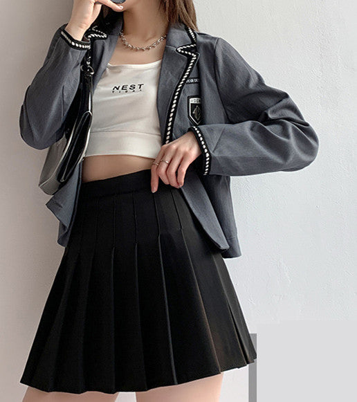 High Waist Pleated Skirt – Elegant A-Line Flowy Midi Skirt for Women, Summer Lightweight Knit Fabric, Casual & Office Wear
