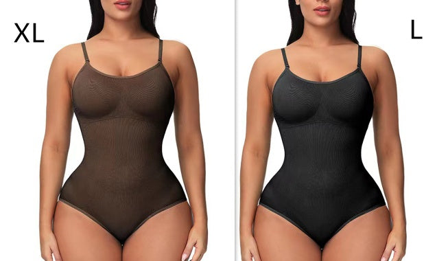 Seamless One-Piece Shapewear Bodysuit – Sculpting Compression with Adjustable Straps