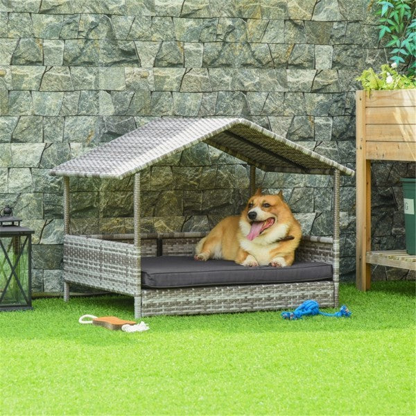 Luxury Rattan Dog Bed – Elevated Pet Sofa & Cozy Dog Tent for Ultimate Comfort