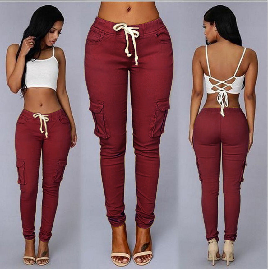 Streamline Chic: Women's Dual Pocket Slim-Fit Pants