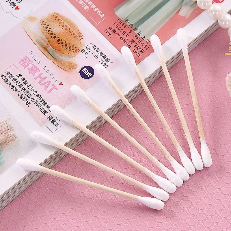 100 Bagged Cotton Swabs Disposable Double-headed Sanitary Cleaning