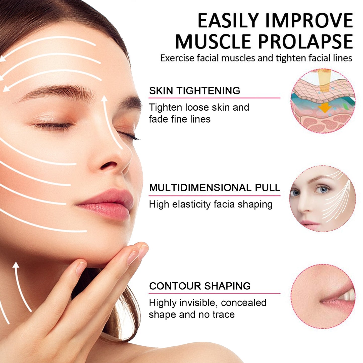 Instant Face Lift Patches – Anti-Wrinkle, Skin Tightening Strips with Hyaluronic Acid, Collagen & Vitamin C | Lifting Tape for Jawline, Double Chin & Fine Lines