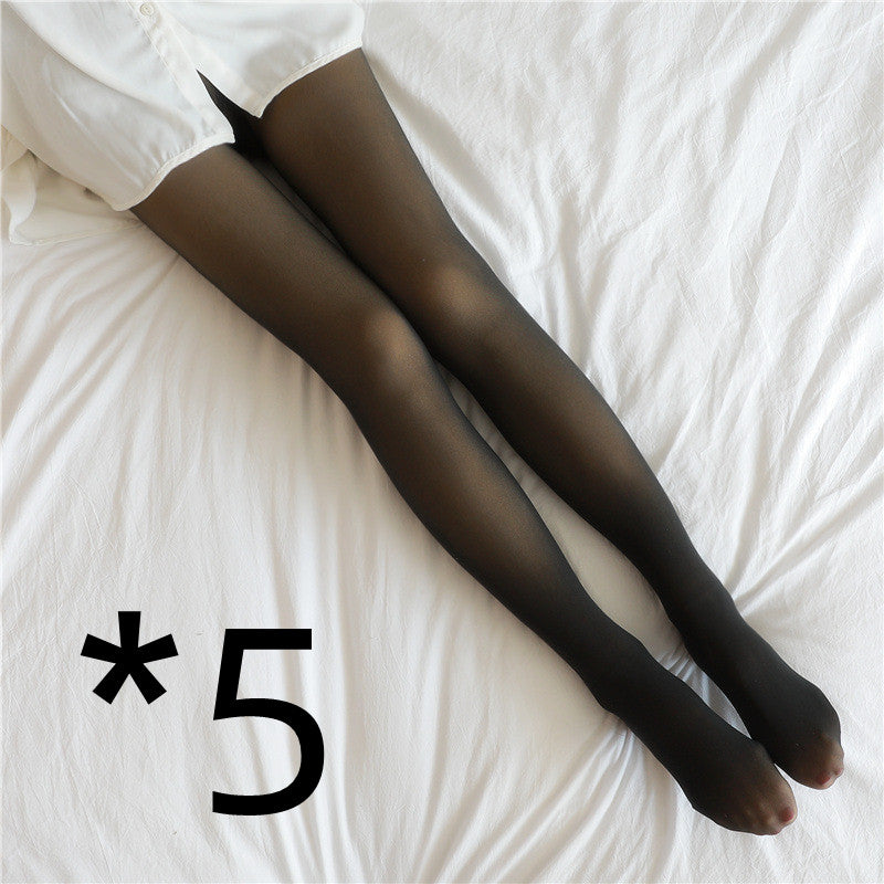 Cozy Women’s Fleece-Lined Pantyhose Translucent Leggings for Warmth