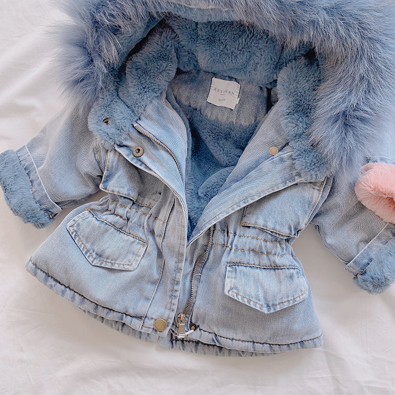 Charming Denim Delight: Baby Girl's Denim Coat