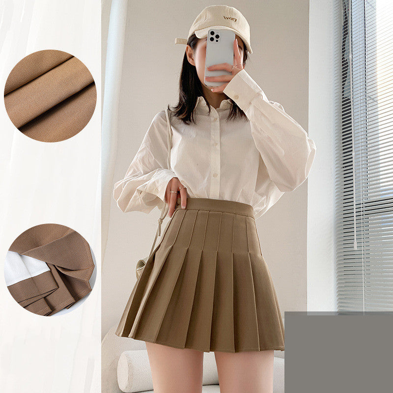 High Waist Pleated Skirt – Elegant A-Line Flowy Midi Skirt for Women, Summer Lightweight Knit Fabric, Casual & Office Wear