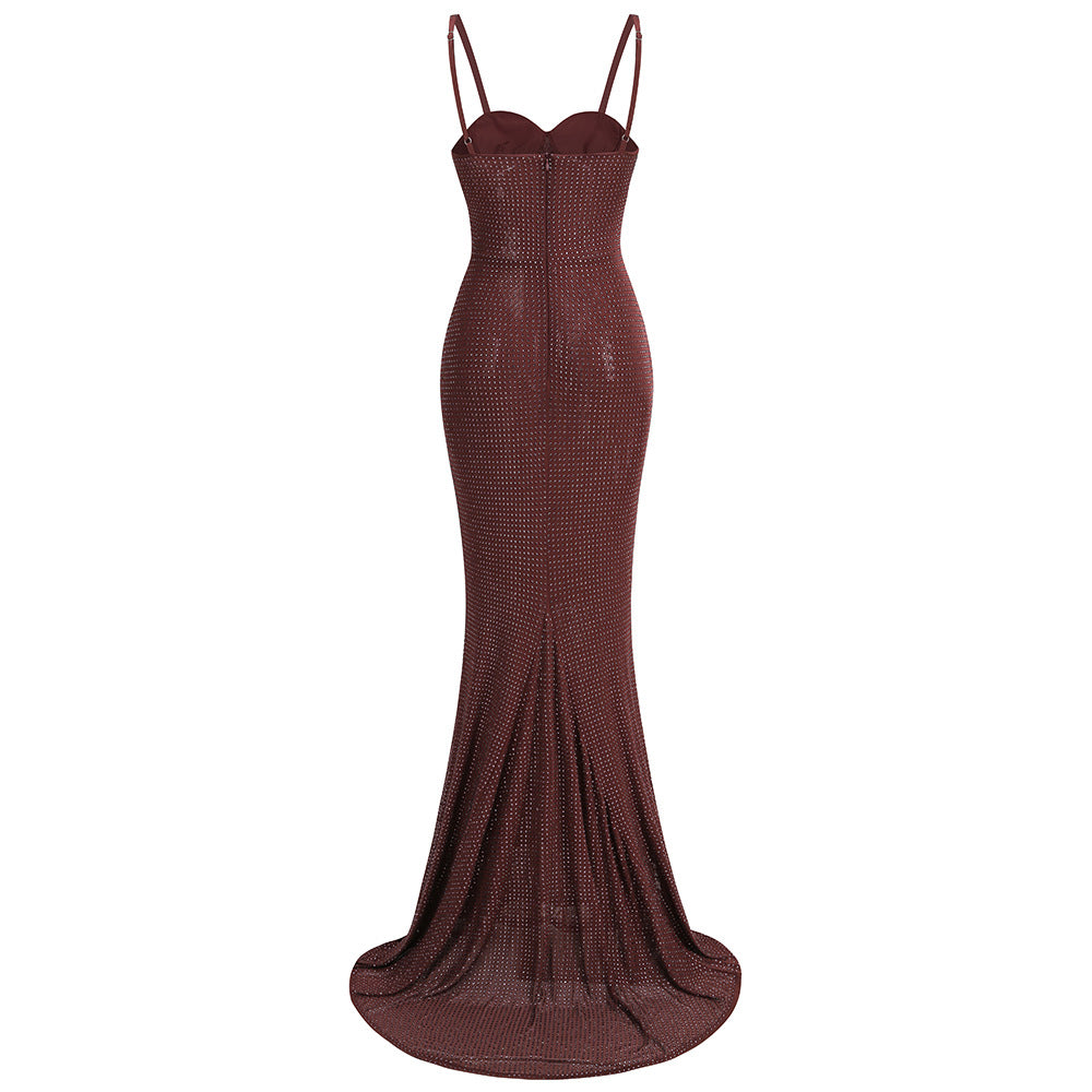Chic Rhinestone Sleeveless Dress: Sleek Slim Fit for Women - Perfect for a Stylish Statement!
