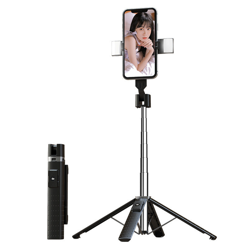 3-in-1 Aluminum Alloy Selfie Stick Tripod with Bluetooth Remote + Optional Fill Light – Extendable up to 1.04M