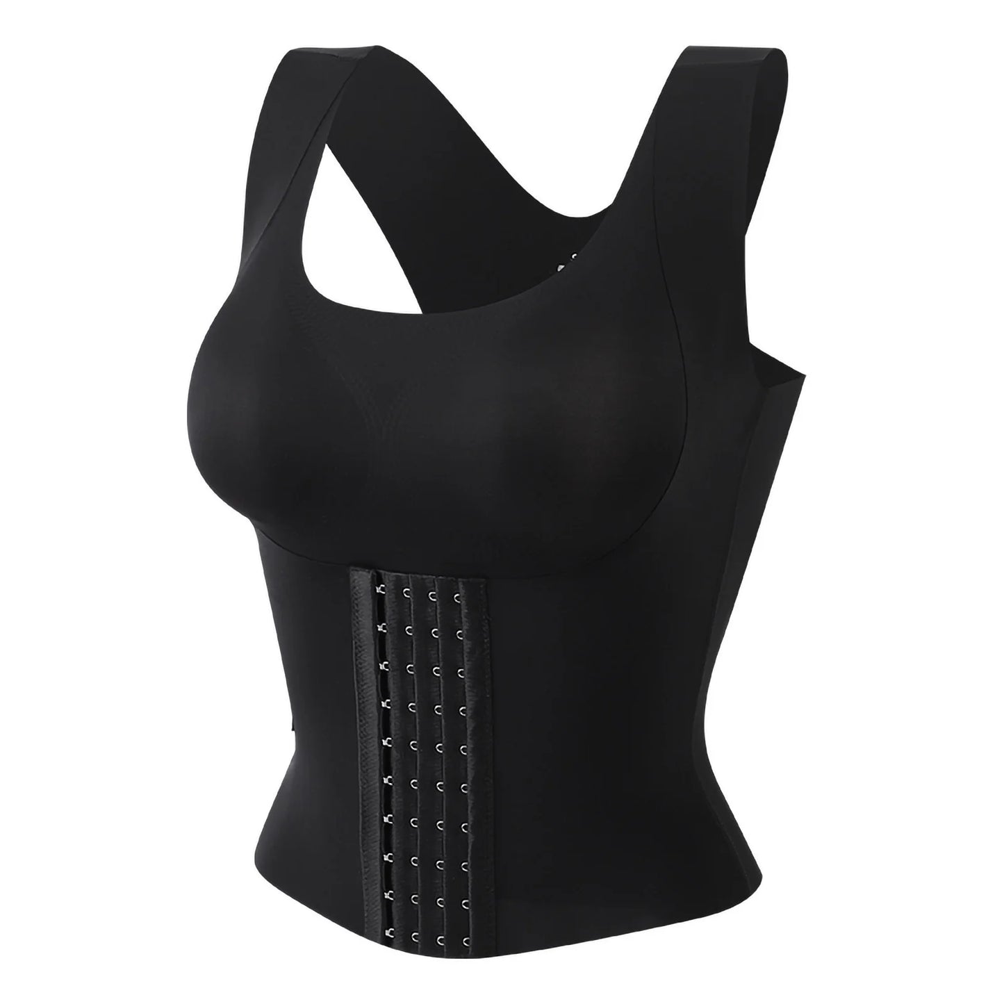 Scoop Neck Shapewear Tank – Removable Padding, Slimming Fit | Soft Nylon Blend | Nude