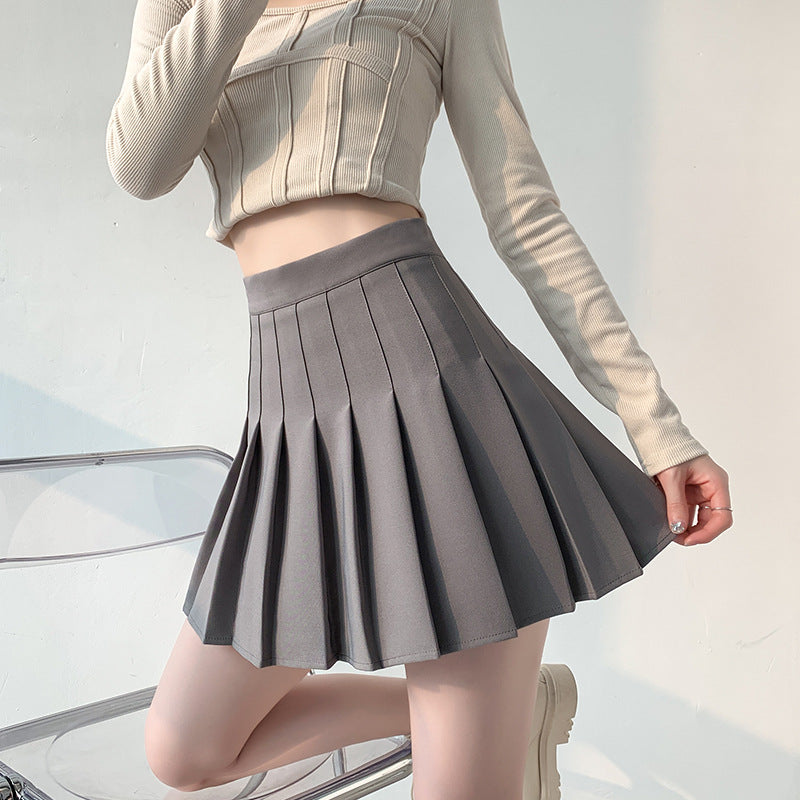 High Waist Pleated Skirt – Elegant A-Line Flowy Midi Skirt for Women, Summer Lightweight Knit Fabric, Casual & Office Wear