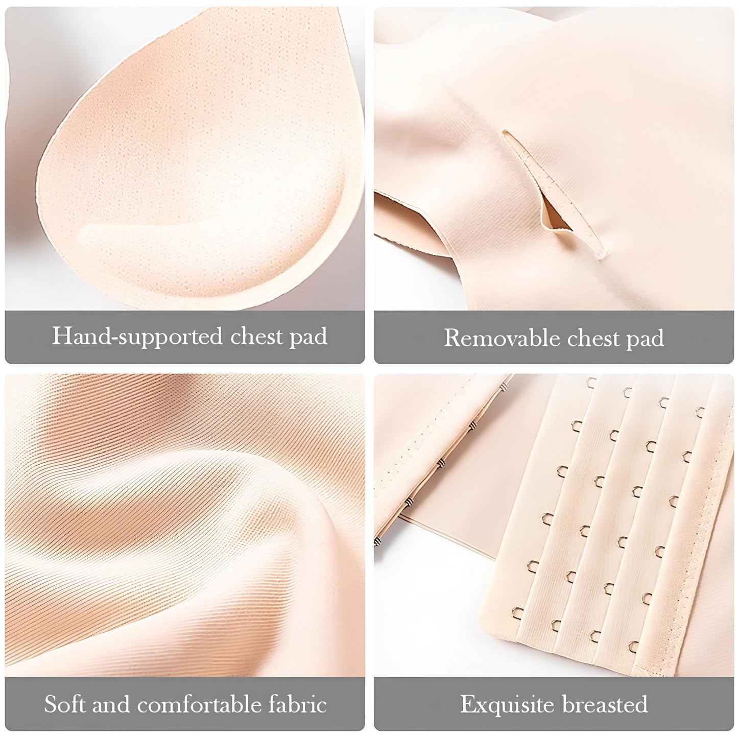 Scoop Neck Shapewear Tank – Removable Padding, Slimming Fit | Soft Nylon Blend | Nude