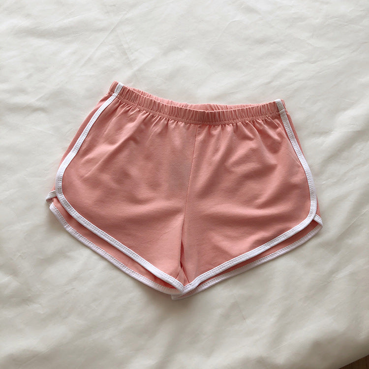 Four color optional cotton shorts female summer Korean version of the new ins wide leg loose solid color sports wear pants