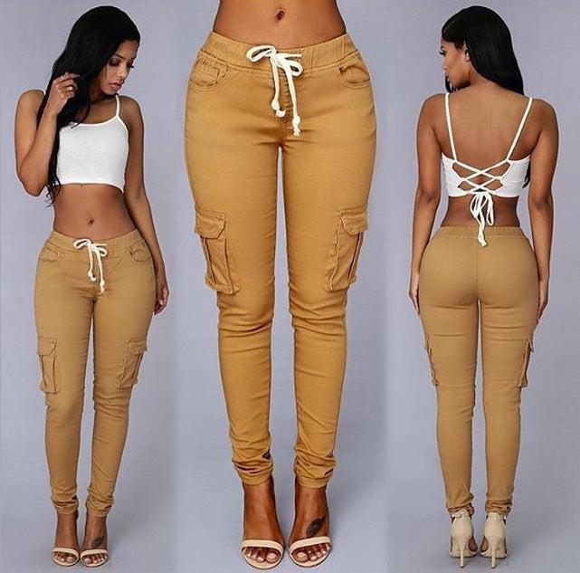 Streamline Chic: Women's Dual Pocket Slim-Fit Pants