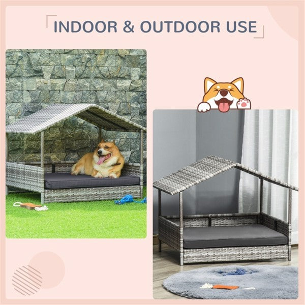 Luxury Rattan Dog Bed – Elevated Pet Sofa & Cozy Dog Tent for Ultimate Comfort