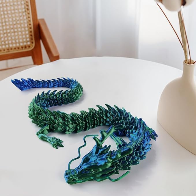 Flexible Joints Dragon in Egg Crystal Sculpture - 3D Printed Dragon Toy for Home and Office Decor