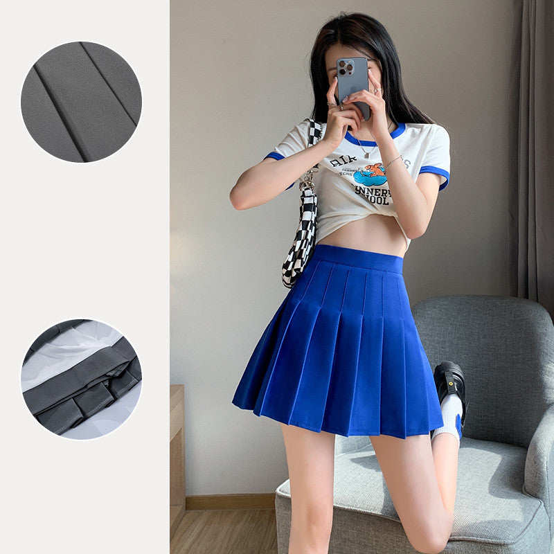 High Waist Pleated Skirt – Elegant A-Line Flowy Midi Skirt for Women, Summer Lightweight Knit Fabric, Casual & Office Wear