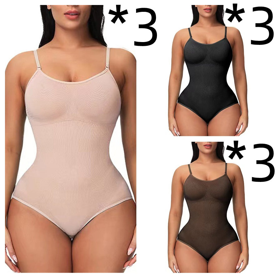Seamless One-Piece Shapewear Bodysuit – Sculpting Compression with Adjustable Straps