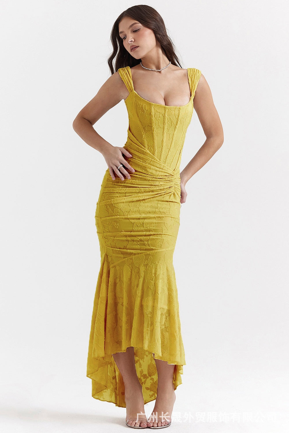 Off-Shoulder Backless Ruched Bodycon Evening Dress – Multiple Colors