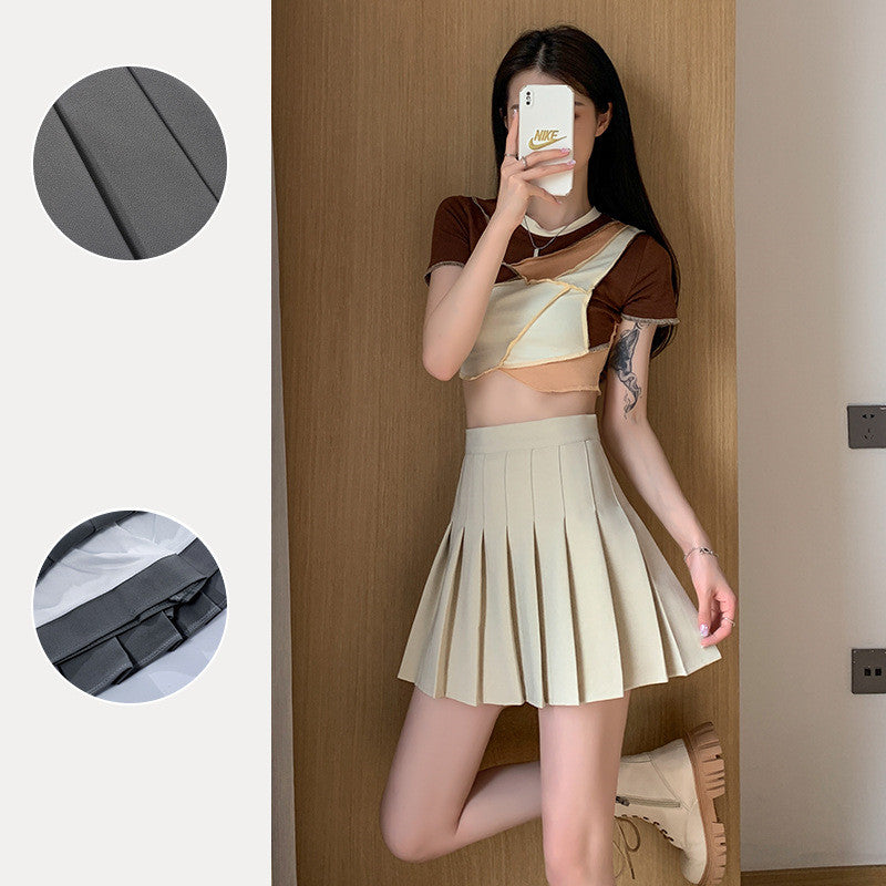 High Waist Pleated Skirt – Elegant A-Line Flowy Midi Skirt for Women, Summer Lightweight Knit Fabric, Casual & Office Wear