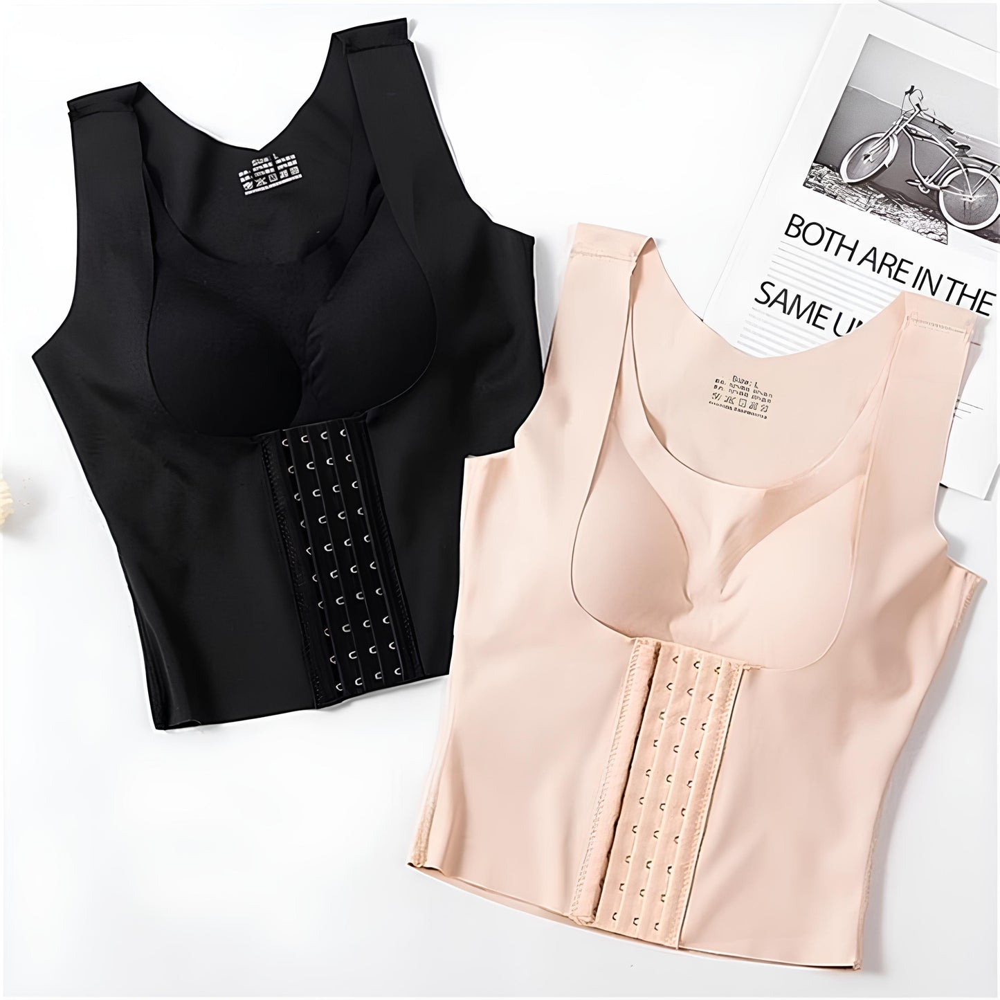 Scoop Neck Shapewear Tank – Removable Padding, Slimming Fit | Soft Nylon Blend | Nude