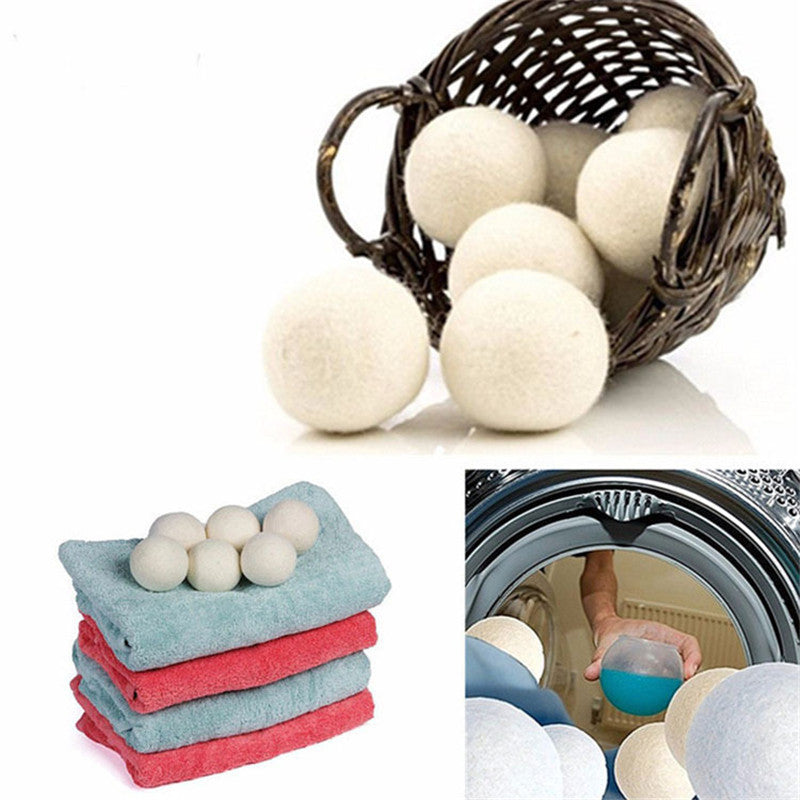 Reusable Organic Wool Dryer Balls – 6-Pack, Natural Fabric Softener & Static Reducer