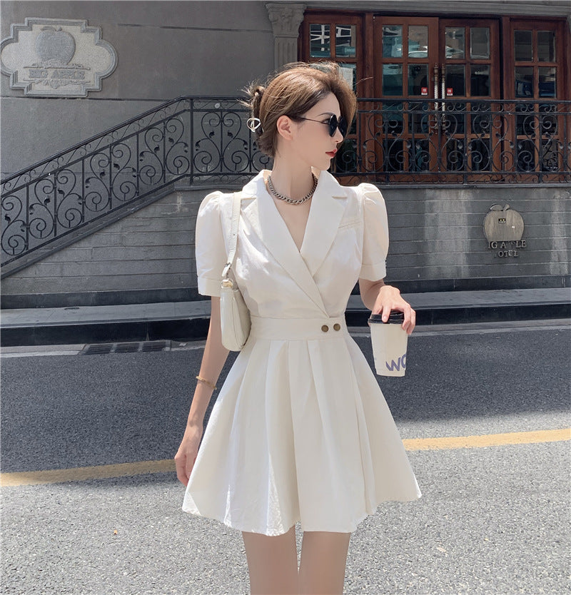 Women's Summer Slim Waist Suit Dress Niche