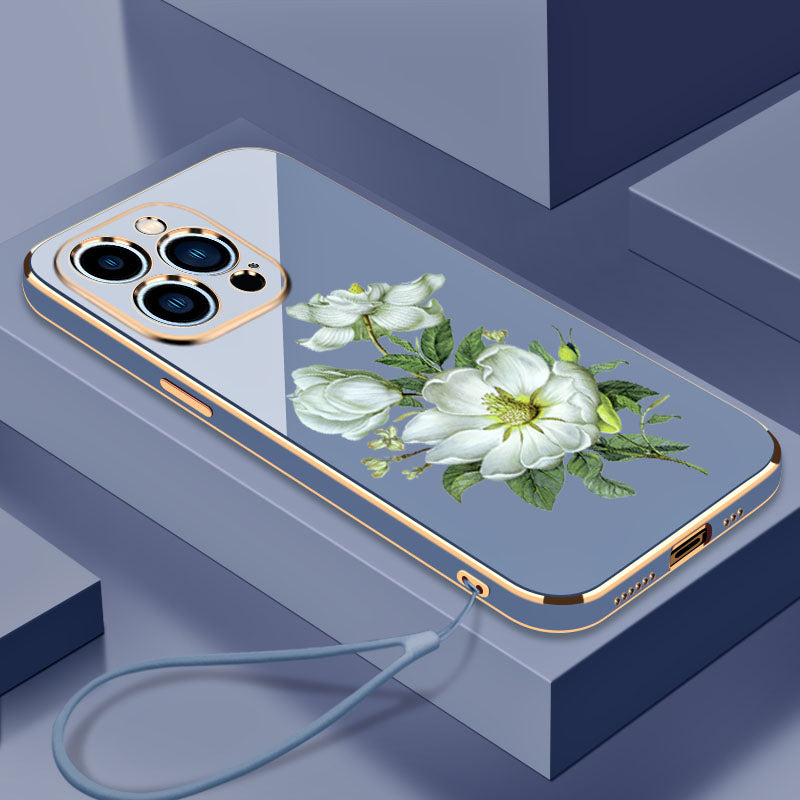 Electroplated Jasmine Pattern Drop-proof Phone Case Protector