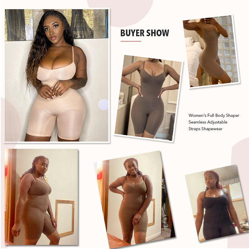 Full Body Sculpting Shapewear – Waist Trainer Bodysuit with Tummy Control | Sizes S–5XL | Black, Brown, Skin Tone