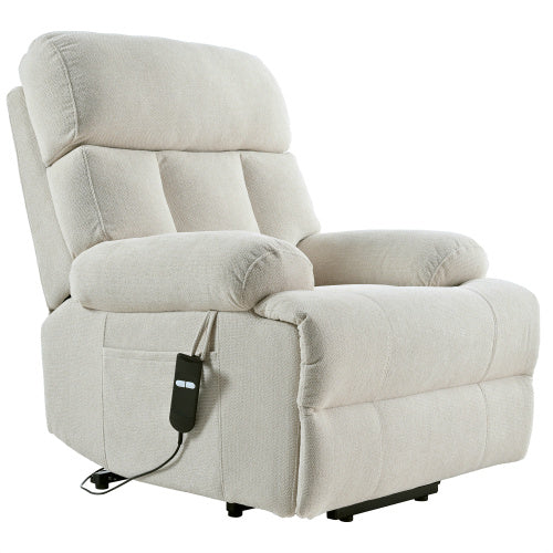 Oversized Power Lift Recliner Chair For Elderly, Electric Fabric Recliner Chair For Seniors, Home Theater Seating,Reclining Sofa Chair With Remote Control,Side Pocket ,Spacious Seat Light Gray