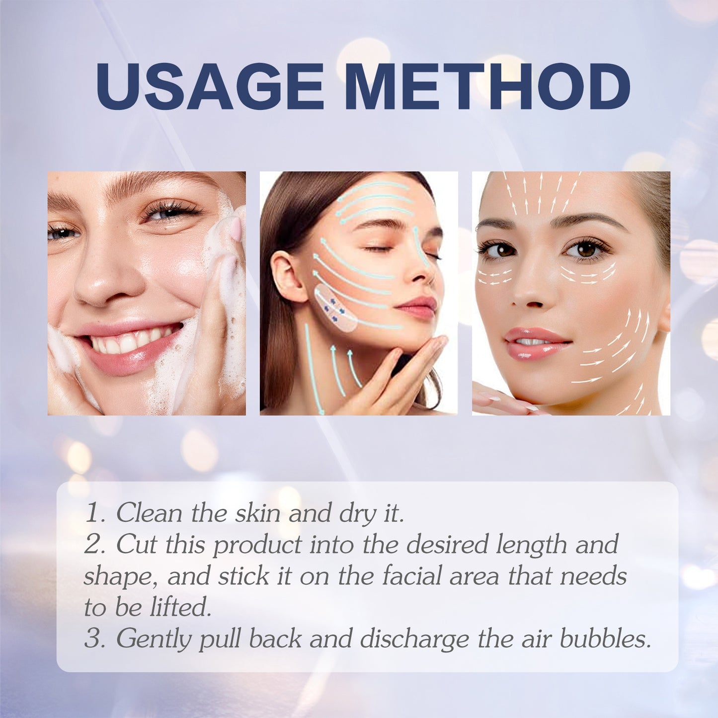 Instant Face Lift Patches – Anti-Wrinkle, Skin Tightening Strips with Hyaluronic Acid, Collagen & Vitamin C | Lifting Tape for Jawline, Double Chin & Fine Lines