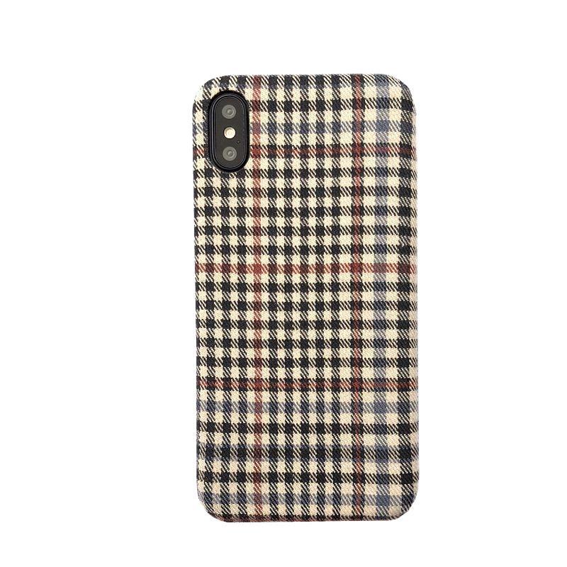 Fabric Plaid Material Mobile Phone Case Fall-proof
