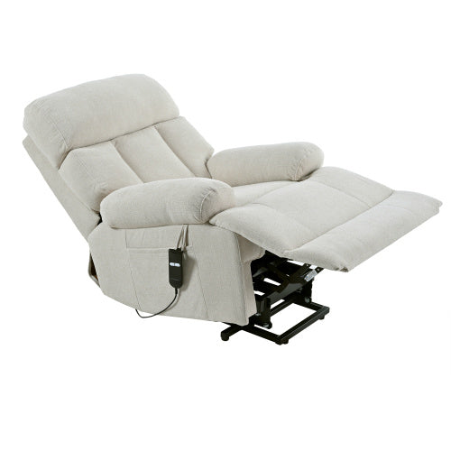Oversized Power Lift Recliner Chair For Elderly, Electric Fabric Recliner Chair For Seniors, Home Theater Seating,Reclining Sofa Chair With Remote Control,Side Pocket ,Spacious Seat Light Gray