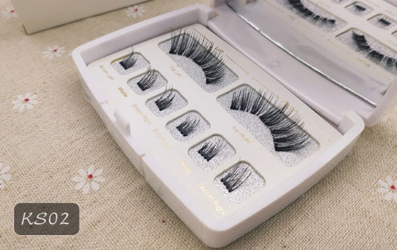 Magnetic Eyelashes Kit – Reusable Handmade Lashes with Transparent Band, Tweezers, and Mirror
