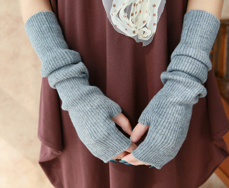 Minimalist Fall & Winter Fashion Long Cashmere Arm Sleeves for Women