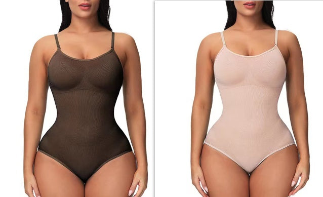 Seamless One-Piece Shapewear Bodysuit – Sculpting Compression with Adjustable Straps