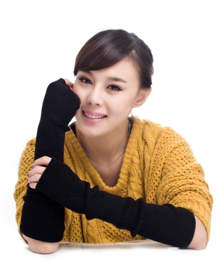 Minimalist Fall & Winter Fashion Long Cashmere Arm Sleeves for Women