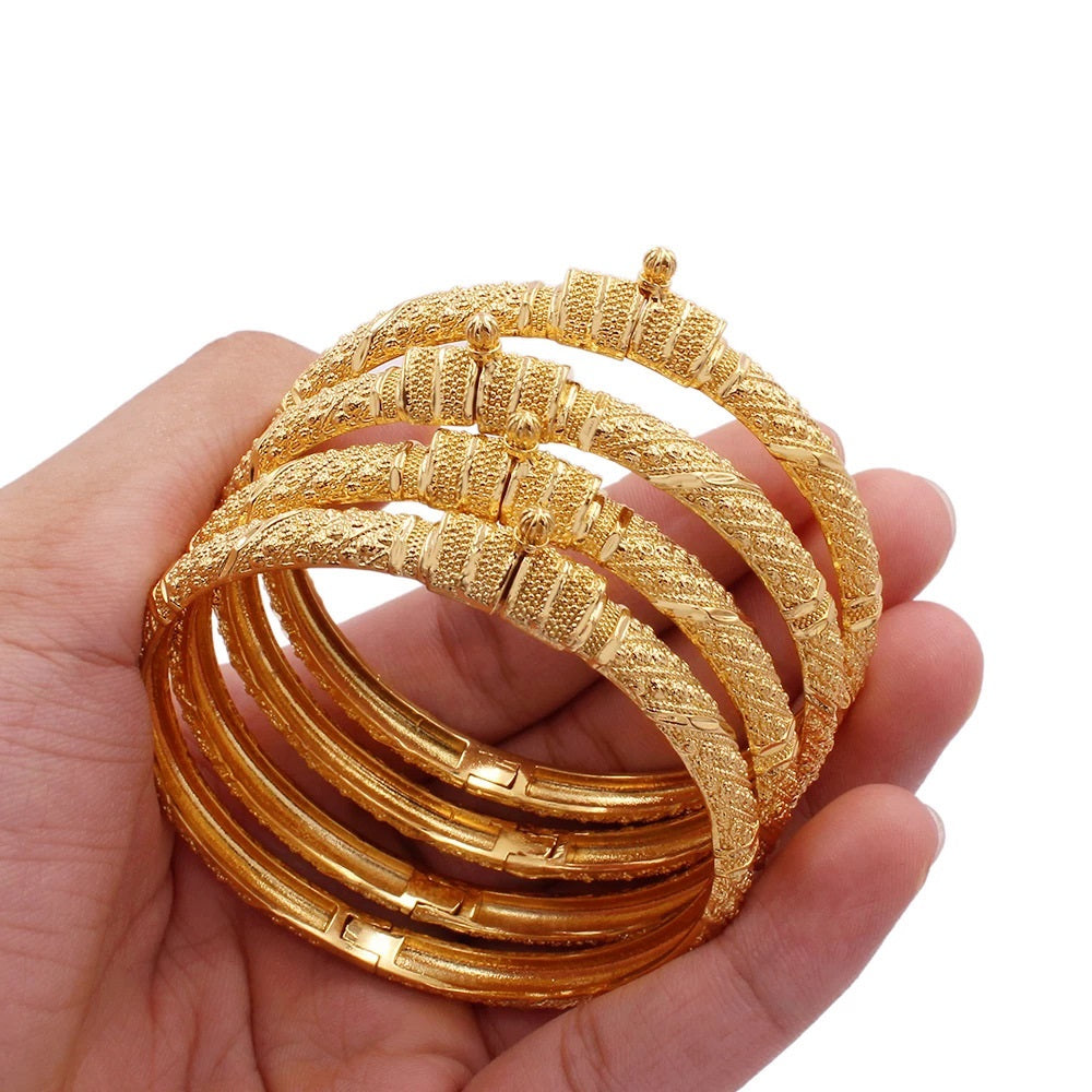 24K Gold-plated Hollow Copper Bracelet