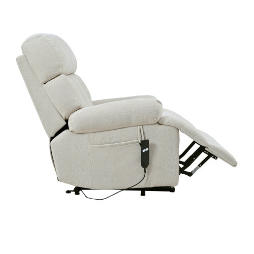 Oversized Power Lift Recliner Chair For Elderly, Electric Fabric Recliner Chair For Seniors, Home Theater Seating,Reclining Sofa Chair With Remote Control,Side Pocket ,Spacious Seat Light Gray