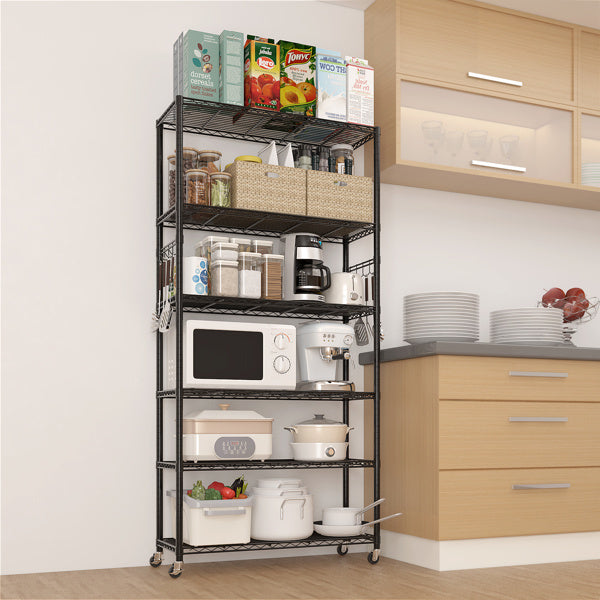 Adjustable Interlayer Spacing Six Layer Segmented Display Rack