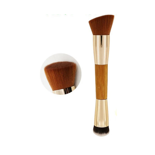 Bamboo Blush & Powder Brush – Soft Nylon Bristles, Portable Foundation Tool