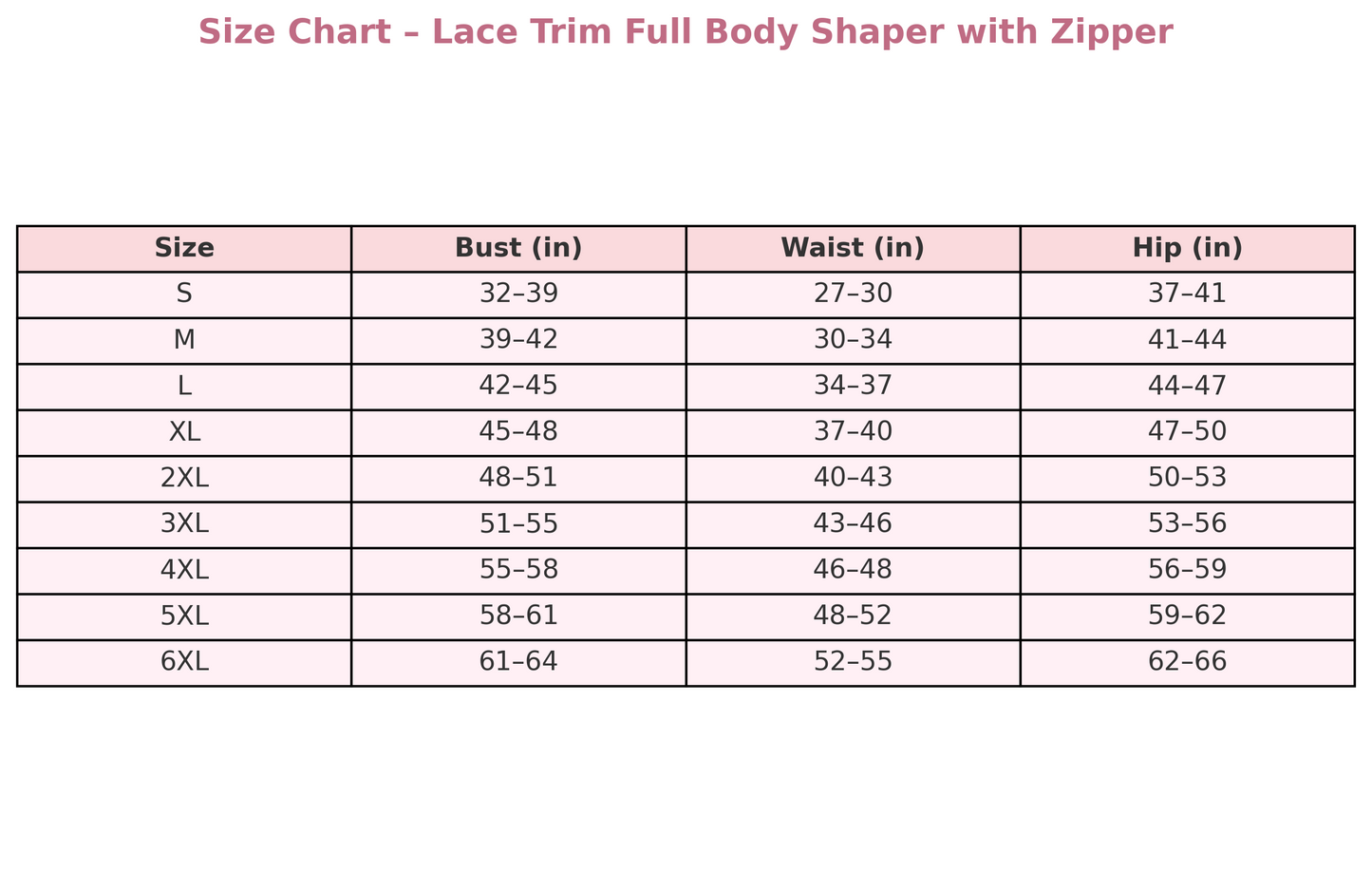 Lace Trim Full Body Shaper with Zipper – Firm Compression & Bust Support (S–6XL)